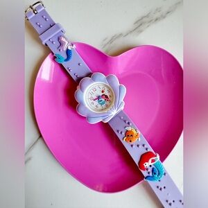 3D purple mermaid watch for girls